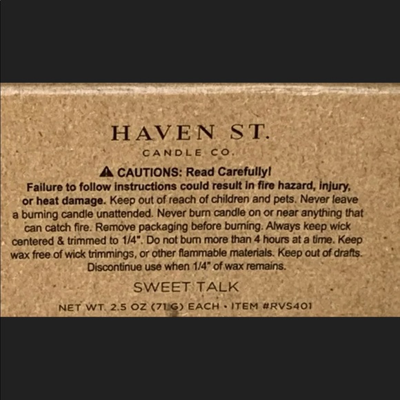 HAVEN STREET CANDLE LOVE SWEET TALK SCENTED (4) - Picture 4 of 4